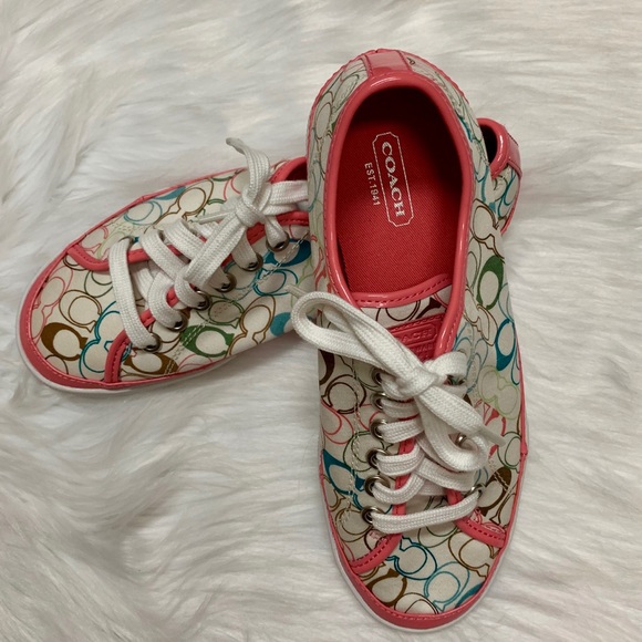 COACH MULIT-COLOR “C” ETTA SNEAKERS SIZE 6.5 NWOB - Picture 8 of 8